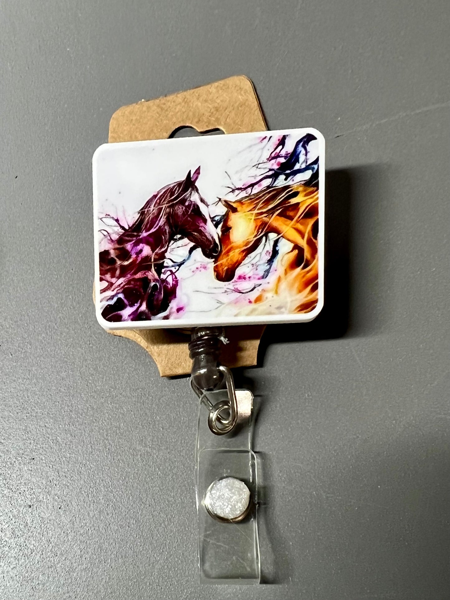 132. Horse Badge Reel