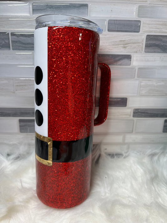 212. Christmas Santa 20 ounce tumbler with Handle